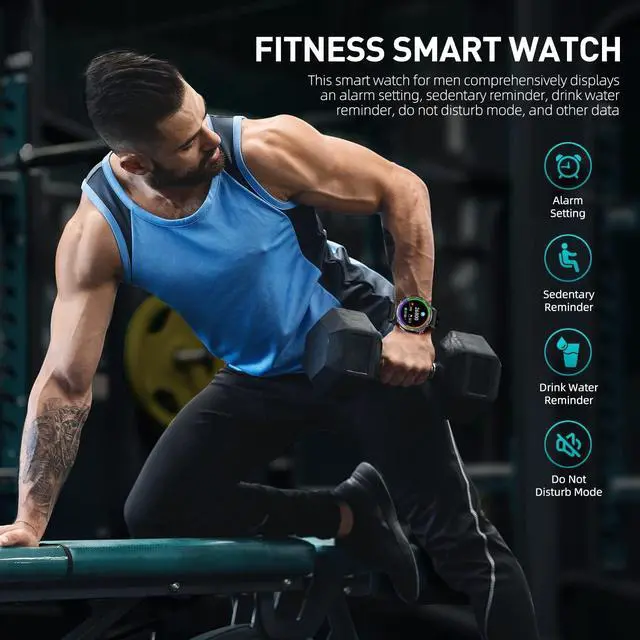 Alt view image 6 of 7 - Military Smart Watches for Men - 5ATM Waterproof Fitness Watch for Android iOS Phones,1.6" Large Screen Tactical Smartwatch, Bluetooth Call(Answer/Dial Calls/BT5.0), 24 Sports Modes (Camouflage Black)