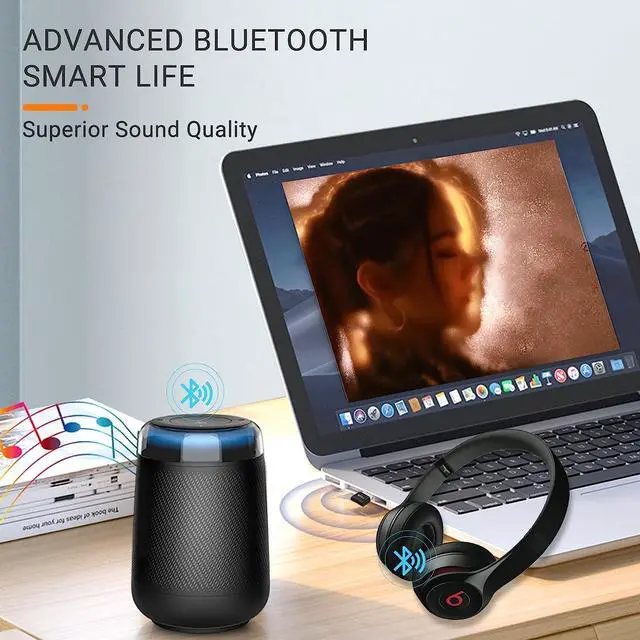 Alt view image 6 of 7 - USB Bluetooth 5.3 Adapter for PC Receiver - Plug & Play Bluetooth 5.3 EDR Dongle Transmitter for Computer Desktop Transfer for Laptop Bluetooth Headset Speaker Keyboard Mouse Windows11/10/8.1