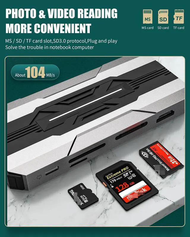 Alt view image 3 of 7 - USB C Hub Laptop Type-C Docking Station, 13 in 1 USB C Hub Multiport Adapter Dongle with 4K HDMI, VGA, 100W PD Charging, Ethernet, SD/TF, 2*USB 3.0&USB 2.0, 1*USB C, Mic/Audio for Laptop Mac-book