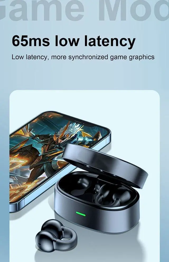 Alt view image 7 of 7 - Ear-Clip Bone Conduction Headphones Bluetooth 5.3 Painless Wireless Open Ear Clip on Headphone Waterproof Running Earring Earphone Air Conduction Earphones Open Earbuds Wireless Earbuds with Ear Clip