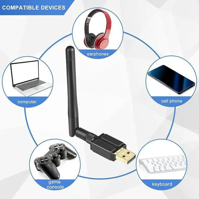 Alt view image 4 of 7 - Bluetooth Adapter for PC, USB Bluetooth 5.3 Adapter, Long Range 328FT/100M Bluetooth Dongle,  Driver Free BT5.3 Adapter Compatible with Computer Windows 11/10/8.1, For Bluetooth Keyboard Mouse Printer