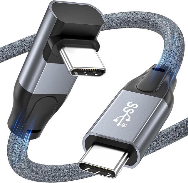 Main image of USB C to USB C Cable 100W Fast Charging Cable, [with E-Mark] Right Angle USB-C Cable 20Gbps Data Transfer 90 Degree USB Type C to Type C Cord Compatible with S23/22/21/20 Ma-c-Book i-P-a-d Pro