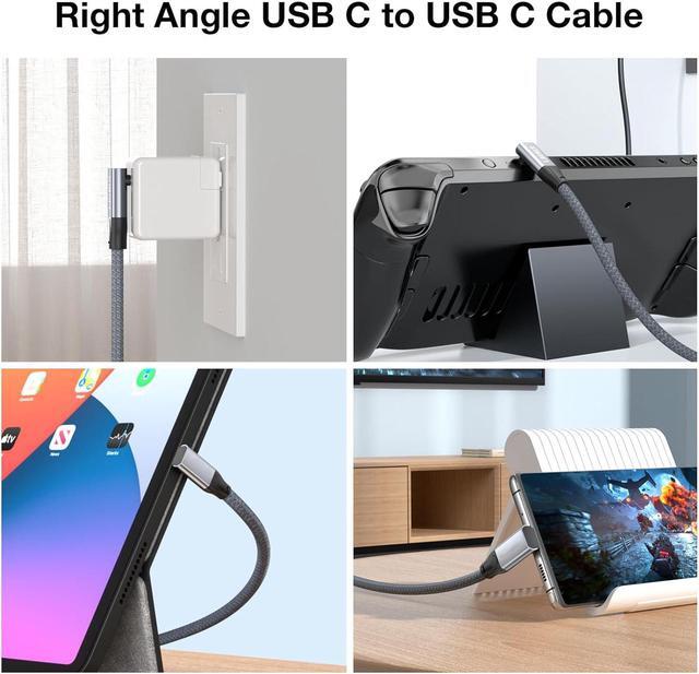 Alt view image 5 of 7 - USB C to USB C Cable 100W Fast Charging Cable, [with E-Mark] Right Angle USB-C Cable 20Gbps Data Transfer 90 Degree USB Type C to Type C Cord Compatible with S23/22/21/20 Ma-c-Book i-P-a-d Pro