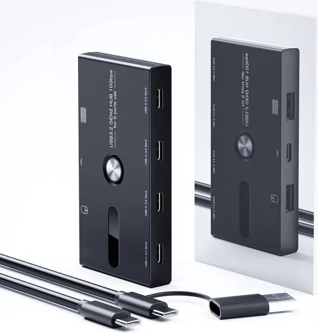 Alt view image 7 of 7 - 10Gbps USB 3.2 Gen 2 USB C Hub, 6 Ports USB C Splitter, USB C to USB C and USB A Hub for PC, Laptop, Mac-Book Pro/Air, i-Mac, Surface Pro, Chro-m-e-book, Etc (HUB ONLY, Not Support Charging/Monitor)