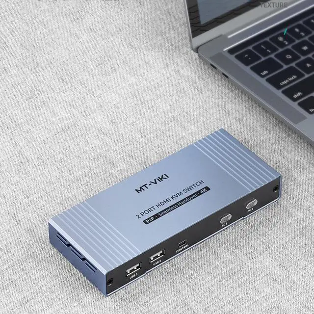 Alt view image 7 of 7 - 4K Seamless HDMI KVM Switch 2 Port w/PIP POP, HDMI KVM Switch 2 in 1 Out Support 4K @30Hz YUV 4:4:4, HDCP1.4, Hotkey, PC Keyboard Mouse Switcher for 2 HDMI Computers w/2 USB HDMI KVM Cables
