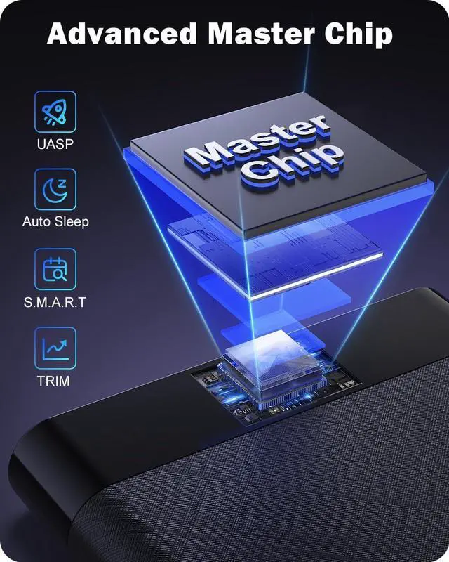 Alt view image 3 of 7 - 2.5'' External Hard Drive Enclosure USB 3.0 to SATA III Tool-Free External Hard Drive Case for 7mm/9.5mm 2.5 inch SSD HDD with UASP, Compatible with WD To-s-hiba S-a-m-s-u-n-g Hi-ta-chi PS4 Xbox PC TV