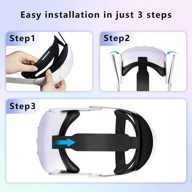 Alt view image 6 of 7 - Head Strap for Meta Quest 3, Comfort Adjustable Elite Strap Replacement for O-culus Quest 3 Reduce Pressure, Soft Cushion VR Headset Accessories For Longer immersion in Virtual Reality Video Games