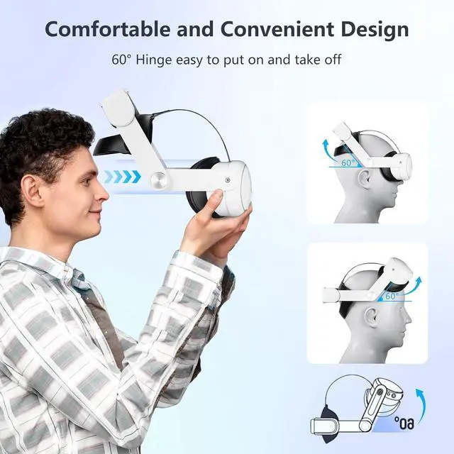 Alt view image 5 of 7 - Head Strap for Meta Quest 3, Comfort Adjustable Elite Strap Replacement for O-culus Quest 3 Reduce Pressure, Soft Cushion VR Headset Accessories For Longer immersion in Virtual Reality Video Games