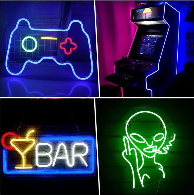 Alt view image 7 of 7 - LED Neon Light Strip,12V Smart Neon LED Strip Light,16.4ft / 5M RGB Neon Strip Light with Remote Control and APP Control, 20 Modes Rope Lights, Living Gaming Room Wall Decor