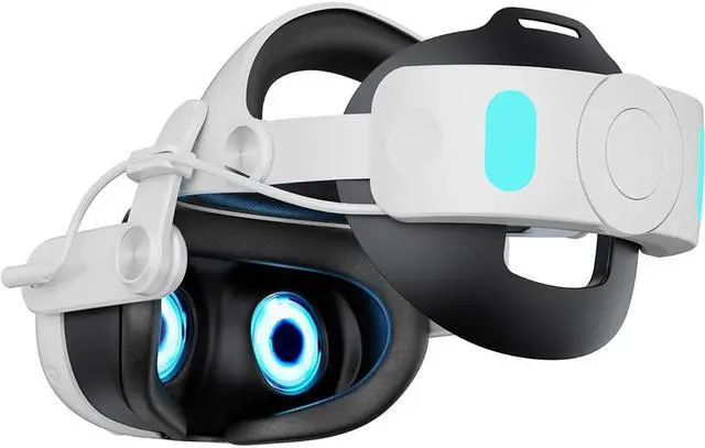 Main image of VR Head Strap Compatible with Me-ta/O-culus Quest 3, 6000mAh Battery Head Strap VR Accessory for Me-ta Quest 3, One-Button Retractable, Adjustable Support with TPU Silicone Pad & PU Sponge Pad