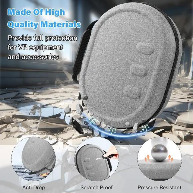 Alt view image 3 of 7 - Hard Carrying Case Compatible with Me-ta/O-culus Quest 3, for Quest 3 Carry Case Suitable for Travel and Home Storage, Portable Protection Accessories for Quest 3