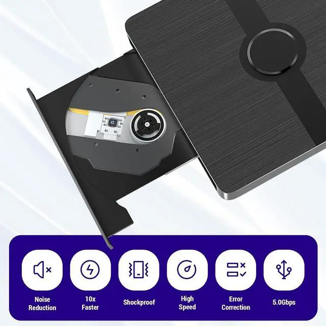 External Blu-ray CD/DVD Drive, BD Player with Read/Write Capability ...