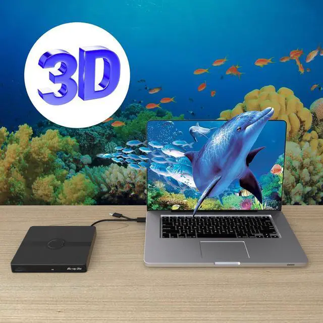 External Blu-ray CD/DVD Drive, BD Player with Read/Write Capability ...