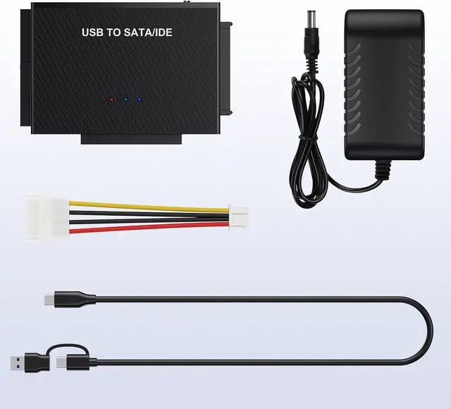 Alt view image 5 of 6 - USB A & USB C to SATA IDE Adapter External Hard Drive Connector Converter for Universal 2.5 3.5" HDD SSD Hard Drive Disk Optical Drive (US Plug)