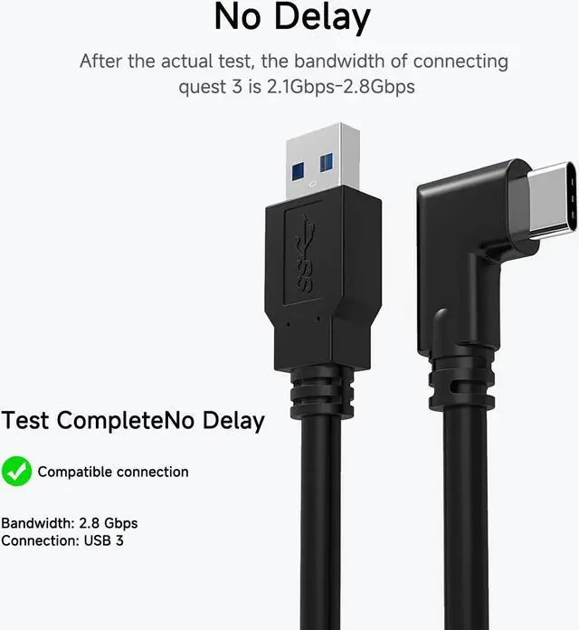 Alt view image 3 of 6 - USB A to C VR Link Cable Compatible with M-e-t-a Quest 3, Extend Playtime, 16ft / 5M USB 3.2 Link Cable USB A to USB C Charging Cable Suitable for O-cu-lus Quest 2/ Pico VR Headset and PC Connection