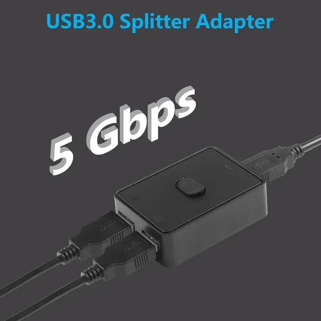 Alt view image 3 of 7 - USB3.0 Switch Selector, USB KVM Switcher Adapter, Bi-Directional USB Sharing Switch 2 in 1 Out/ 1 in 2 Out, 2 Port USB Switcher 2 Computers Share Keyboard Mouse Scanner Printer