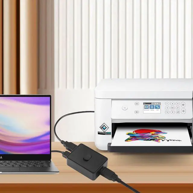 Alt view image 6 of 7 - USB3.0 Switch Selector, USB KVM Switcher Adapter, Bi-Directional USB Sharing Switch 2 in 1 Out/ 1 in 2 Out, 2 Port USB Switcher 2 Computers Share Keyboard Mouse Scanner Printer