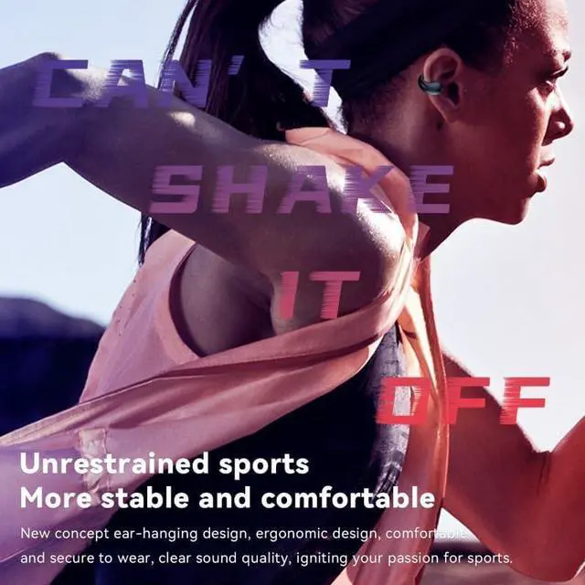 Alt view image 6 of 7 - Wireless Ear Clip Earbuds, Open Ear Clip Headphones, Bluetooth 5.3 Sports Earphones HiFi Stereo Built-in Mic with Ear Hooks, with Charging Case LED Display, IP7 Waterproof Fitness Ear Buds for Running