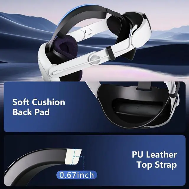 Alt view image 3 of 7 - VR Head Strap Compatible with Me-ta Quest 3, RGB Light Elite Strap with 10000mAh Battery for O-culus/Me-ta Quest 3 Accessories, Extend Playtime & Enhanced Support for Quest 3