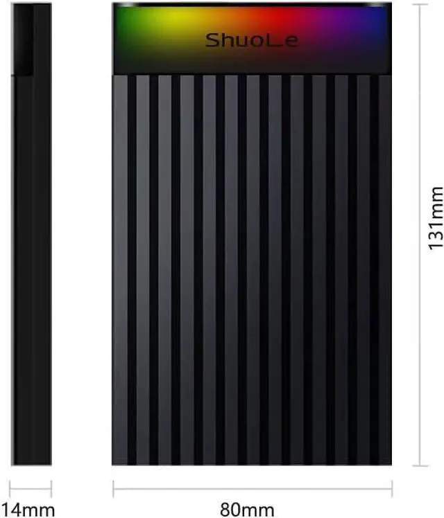Alt view image 7 of 7 - 2.5" External Hard Drive Enclosure with RGB Light USB 3.2 to SATA III Adapter Supports 2.5 Inch SSD/HDD Box for 9.5mm 7mm Hard Disk Case Compatible with To-sh-iba S-a-m-s-u-n-g WD, Xbox PC TV