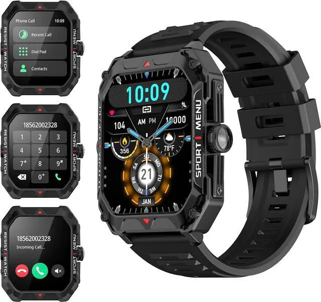 Main image of Military Smart Watch for Men(Answer/Make Call) 2.02" Smartwatch with Heart Rate Blood Oxygen Sleep Monitor 128 Sports Modes Fitness Tracker Step Calorie Counter IP68 Waterproof for IOS Android Phones