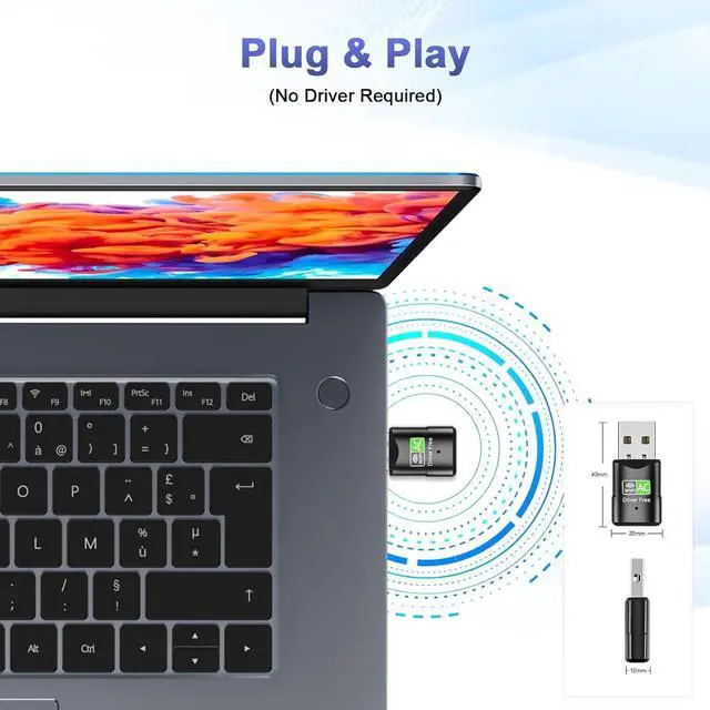 Alt view image 4 of 7 - IHDAPP 650Mbps USB WiFi Adapter, 2.4Ghz & 5Ghz Dual-Band Wi-Fi Adapter, AC650 Wireless Adapter Network Card Compatible with Windows Vista/Xp/Win7/8.1/10/11