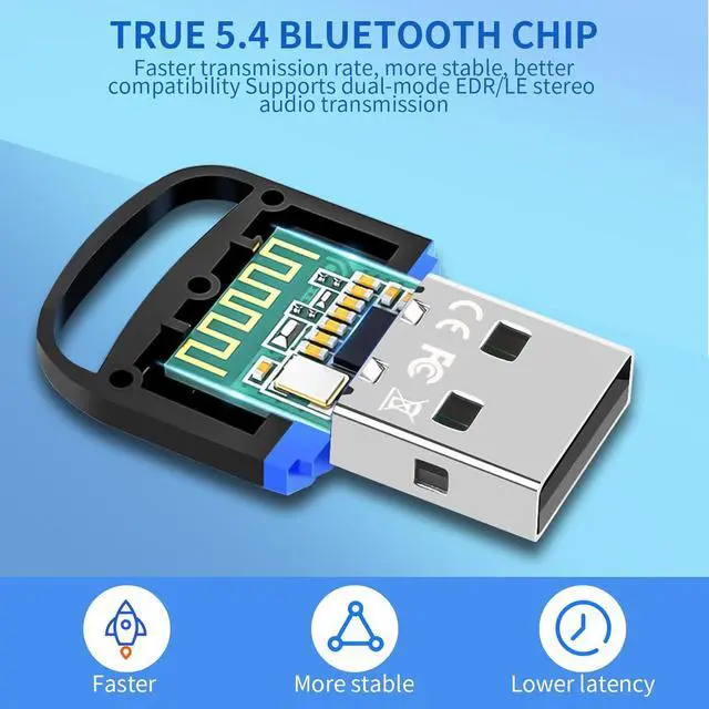 Alt view image 3 of 7 - IHDAPP USB Bluetooth 5.4 Adapter for PC, Plug and Play USB Bluetooth Dongle Receiver with BR+EDR+BLE+LMP13.X, Long Range Support Windows 11/10/8.1 for Desktop Laptop PS/Xbox Keyboard Mouse Headset