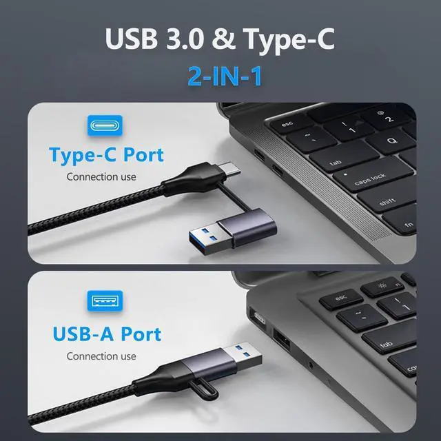 Alt view image 6 of 7 - IHDAPP USB C HUB, 5 in 1 USB-C/USB 3.0 Dual Adapter Docking Station, with USB Port, USB-C Port/PD, Gigabit Ethernet, Multi-Port USB C Adapter Type C Laptops Dock Dongle Compatible for Mac-Book Pro Air