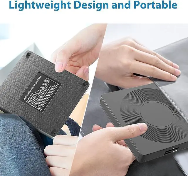 Alt view image 7 of 7 - IHDAPP [5-in-1] External CD DVD Drive with 2 USB Ports and 1 TF 1 SD Card Slots, USB 3.0 Portable CD/DVD Disk Drive Player Burner Reader Writer for Laptop Desktop PC Windows 11/10/8/7/XP Linux Mac OS