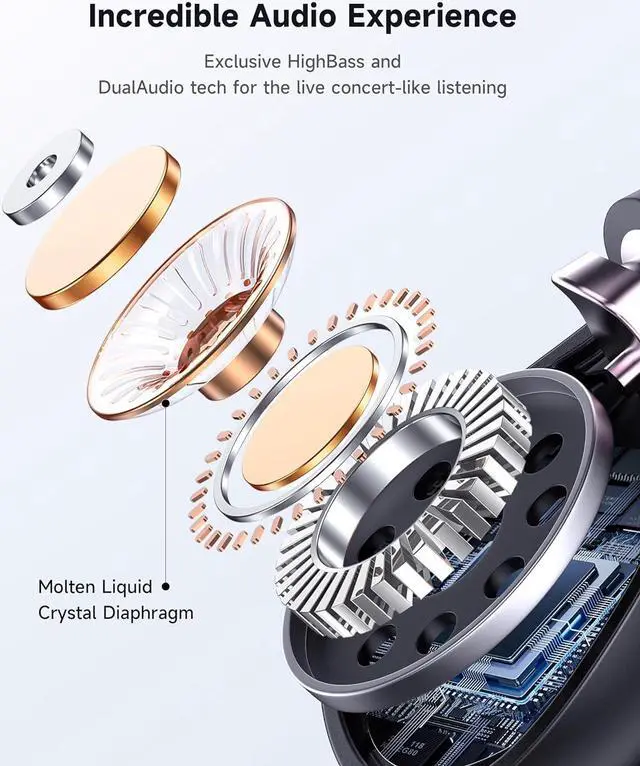Alt view image 4 of 6 - IHDAPP Bone Conduction Headphones - Wireless Earbuds Bluetooth Sports Open Ear Headphone Wireless, Waterproof Running Earphones with Built-in Mic, Clip-on Ear Comfort Ear Buds (Black)