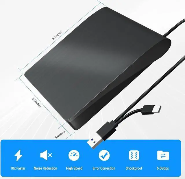 Alt view image 7 of 7 - IHDAPP External Bluray DVD Drive,USB 3.0 and Type-C Portable 3D Blu-ray DVD Writer Burner, Slim Optical Blu Ray CD DVD Drive Writer Suitable for Windows XP/7/8/10/11 MacOS for PC,Laptop,Desktop, Mac