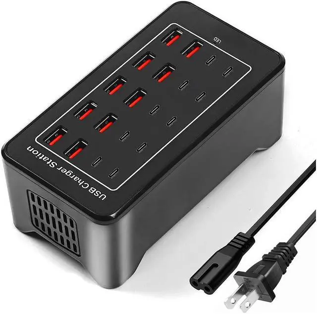 Main image of IHDAPP [10 USB A + 10 USB C] USB C Charger Block 100W USB C Charging Station, 20 Port (20A) Multiple Charging Hub Desktop 20-Ports USB Charger Compatible for Cell Phone, Tablets, Office Home Use