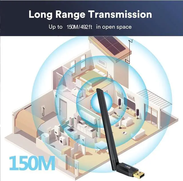 Alt view image 3 of 7 - IHDAPP USB Bluetooth Adapter 5.4 for PC, 150M Long Distance Bluetooth Wireless Adapter, USB Bluetooth Dongle 5.4 EDR Adapter for Desktop Laptop PC Plug & Play Compatible with Windows 11/10/8.1 (Black)