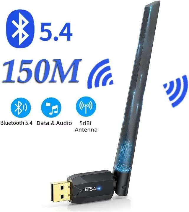 Main image of IHDAPP USB Bluetooth Adapter 5.4 for PC, 150M Long Distance Bluetooth Wireless Adapter, USB Bluetooth Dongle 5.4 EDR Adapter for Desktop Laptop PC Plug & Play Compatible with Windows 11/10/8.1 (Black)