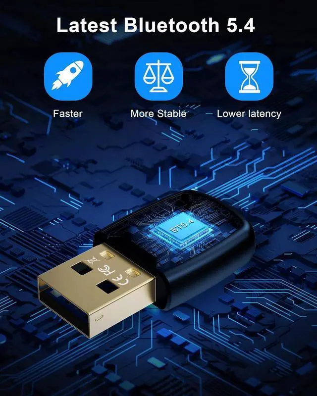 Alt view image 5 of 7 - IHDAPP Bluetooth Adapter PC, USB Bluetooth 5.4 Adapter EDR Bluetooth Dongle for Windows 11/10/8.1/7, Bluetooth 5.4 USB Adapter for PC Laptop Headphones Keyboard Mouse Controller Headset Desktop