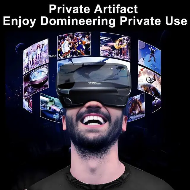 Alt view image 6 of 7 - IHDAPP 3D VR Headset for Cellphone, Adjustable Virtual Reality 3D VR Glasses Headset Helmets, Compatible 5.0-7.0 inch i-Phone & Android Smartphones with Controller, for Watching 3D VR Content (Black)
