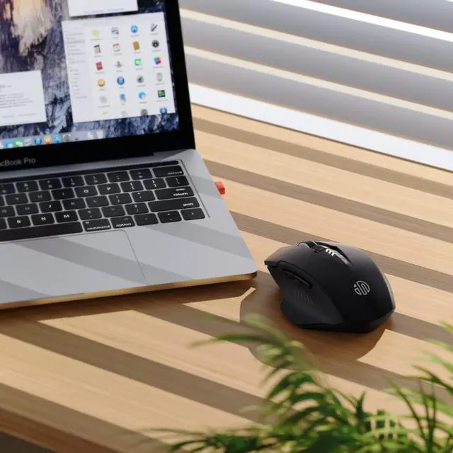 Alt view image 6 of 7 - IHDAPP Wireless Mouse, Rechargeable Mouse Wireless 2.4G USB (Battery Level Visible) Ergonomic Gaming Mouse, 6 Buttons, 3 Levels DPI (1000/1200/1600 DPI), Silent Wireless Mouse for Laptop PC Computer