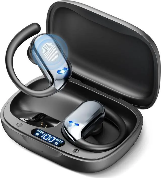 Main image of IHDAPP Sport Wireless Earbuds, Bluetooth 5.4 Headphones with ENC and AI Noise Cancellation, Hi-Fi Audio Playback & Dual LED Display, Sport Bluetooth Earphones with Earhooks for Workout, Running