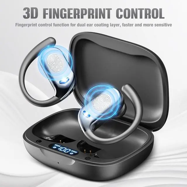 Alt view image 6 of 7 - IHDAPP Sport Wireless Earbuds, Bluetooth 5.4 Headphones with ENC and AI Noise Cancellation, Hi-Fi Audio Playback & Dual LED Display, Sport Bluetooth Earphones with Earhooks for Workout, Running