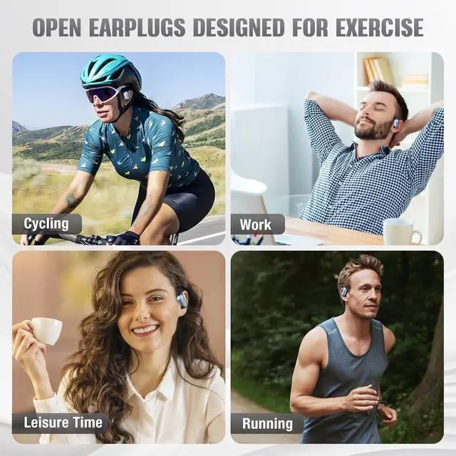 Alt view image 7 of 7 - IHDAPP Sport Wireless Earbuds, Bluetooth 5.4 Headphones with ENC and AI Noise Cancellation, Hi-Fi Audio Playback & Dual LED Display, Sport Bluetooth Earphones with Earhooks for Workout, Running