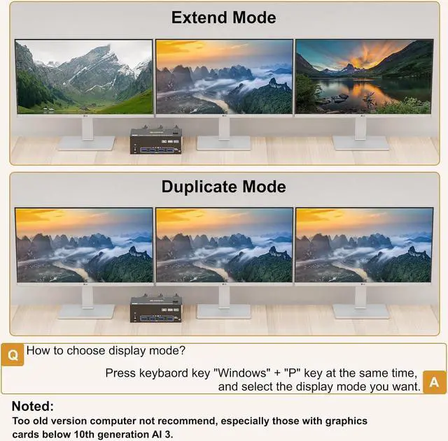 Alt view image 4 of 7 - IHDAPP Triple Monitor KVM Switch 2 PC 3 Monitors, 2 HDMI + 1 DisplayPort USB 3.0 KVM Switch, 8K@30Hz/4K@144Hz KVM Switches for 2 PCs Share 3 Displays and 4 USB 3.0 Devices, Wired Remote
included