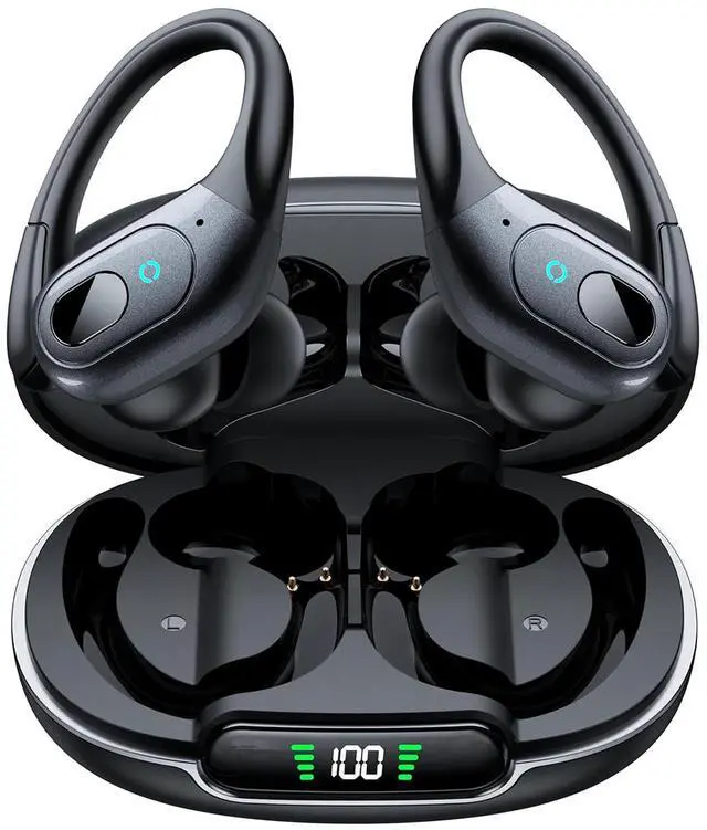 Main image of IHDAPP True Wireless Earbuds, Bluetooth 5.3 Sport Wireless Headphone with LED Charging Case, 90H Playback Sweatproof Over Ear Running Ear Buds with Earhooks Workout Bluetooth Earphones for iOS Android