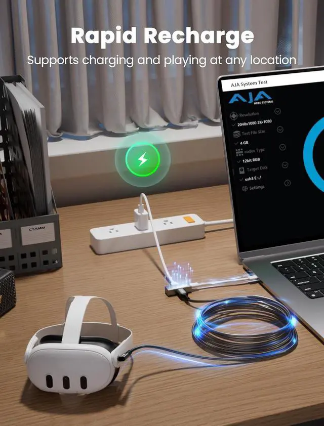 Alt view image 7 of 7 - IHDAPP Link Cable 16.5FT/5M USB A to C Link Cable Compatible with Ocu-lus Me-ta Quest 3/3S/Pro/Pico 4/Steam VR/PC, 5Gbps High Speed Charing Cable for VR Headset USB 3.0 to USB C for VR Accessories