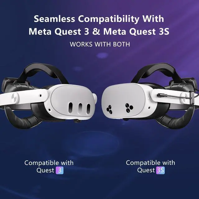 Alt view image 6 of 6 - IHDAPP 10000mAh Battery Head Strap for Me-ta Quest 3S/3 with Cool RGB and Magnetic Battery Design, for Quest 3/3s Accessories Extra VR Playtime Premium Comfort & Adjustable, Reduce Facial Stress