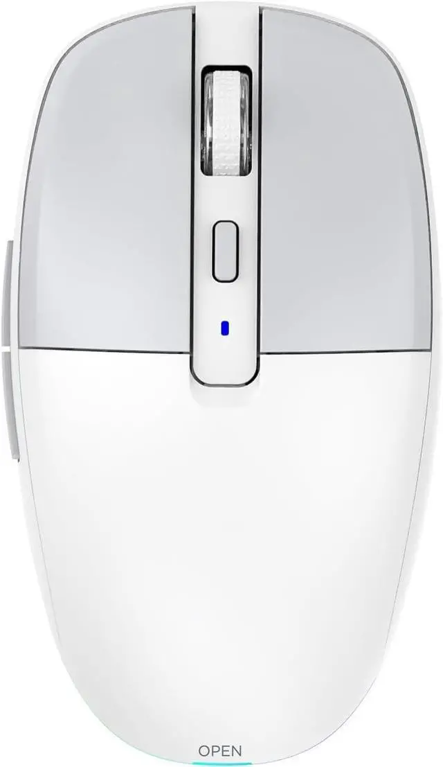 Main image of IHDAPP Multi-Device Wireless Mouse for Office, USB 2.4G/Type-C 2.4G/BT5.1 Dual Mode, Silent Click, 3200 DPI, Ergonomic Design with RGB Light, Bluetooth Wireless Mouse with Type-C Fast Charging (White)