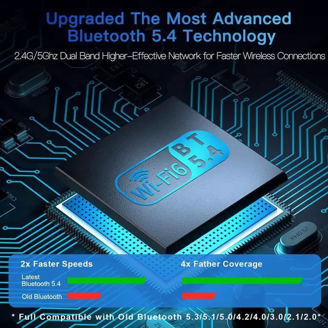 Alt view image 5 of 7 - IHDAPP 2-in-1 Wi-Fi 6 Bluetooth 5.4 USB Adapter for PC Laptop, AX900Mbps WiFi 2.4G/5GHz Wireless Network Dongle w/Built-in Driver for Windows 11 10 Desktop Headphones, Keyboard, Mouse, Controller