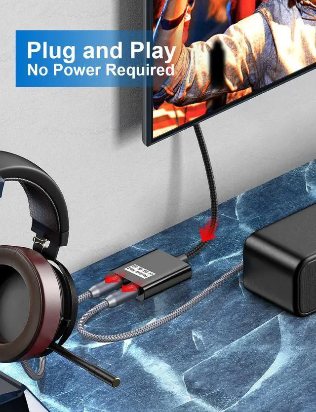 Alt view image 6 of 7 - IHDAPP Optical Audio Splitter 1 in to 2 Out Toslink Splitter Optical Adapter Cable, Optical Splitter 1 to 2 Toslink Cable Adapter, Ideal for Home Theatre and More - Black