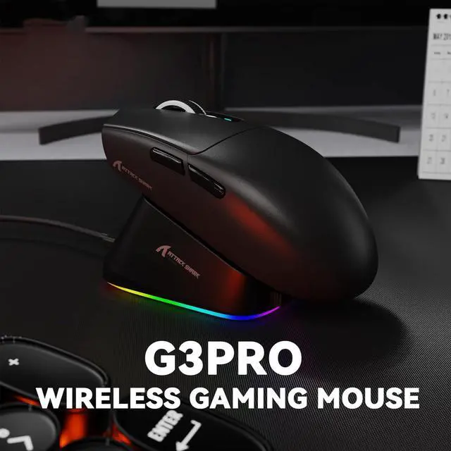 Alt view image 2 of 7 - IHDAPP Gaming Mouse with Magnetic Charging Dock, BT/2.4G Wireless/Wired, PixArt PAW3311 Gaming Sensor, 59g Lightweight, 25000 DPI LIGHTSPEED Gamer Office Mice for PC/Mac - Black