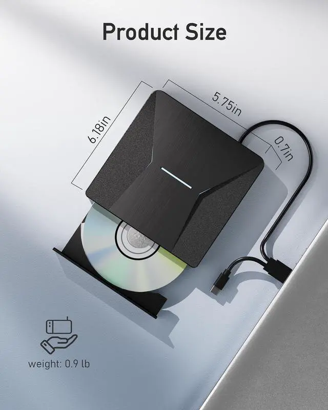 Alt view image 5 of 7 - IHDAPP External Blu-ray Drives for Laptop, External Blueray/dvd Drive for PC, USB 3.0 & Type-C Bluray Burner, CD DVD Blu Ray Disc Reader Writer Compatible with Windows XP/7/8/10, MacOS Laptops Desktop