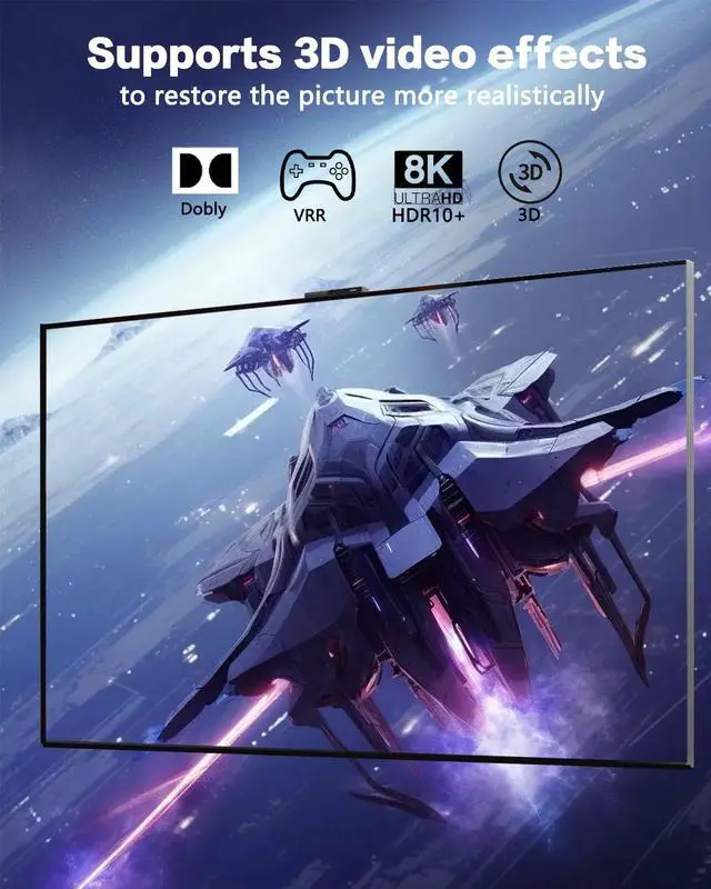 Alt view image 5 of 7 - IHDAPP HDMI Splitter 4K@240Hz - 8K@60Hz 4K@240Hz HDMI Switch 5 in 1 Out with Remote Support 3D/HDR/HDCP2.3, Compatible with PS5/4 Xbox Nintendo Switch Roku Ap-p-le TV Fire Stick 8K HDMI2.1 Splitter
